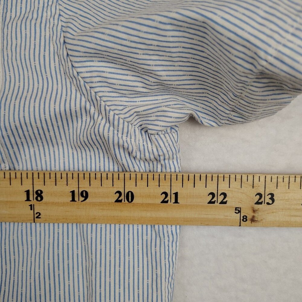 Denim & Flower White Pinstriped Slim Fit Shirt Ricky Singh Mens Large - Picture 8 of 8